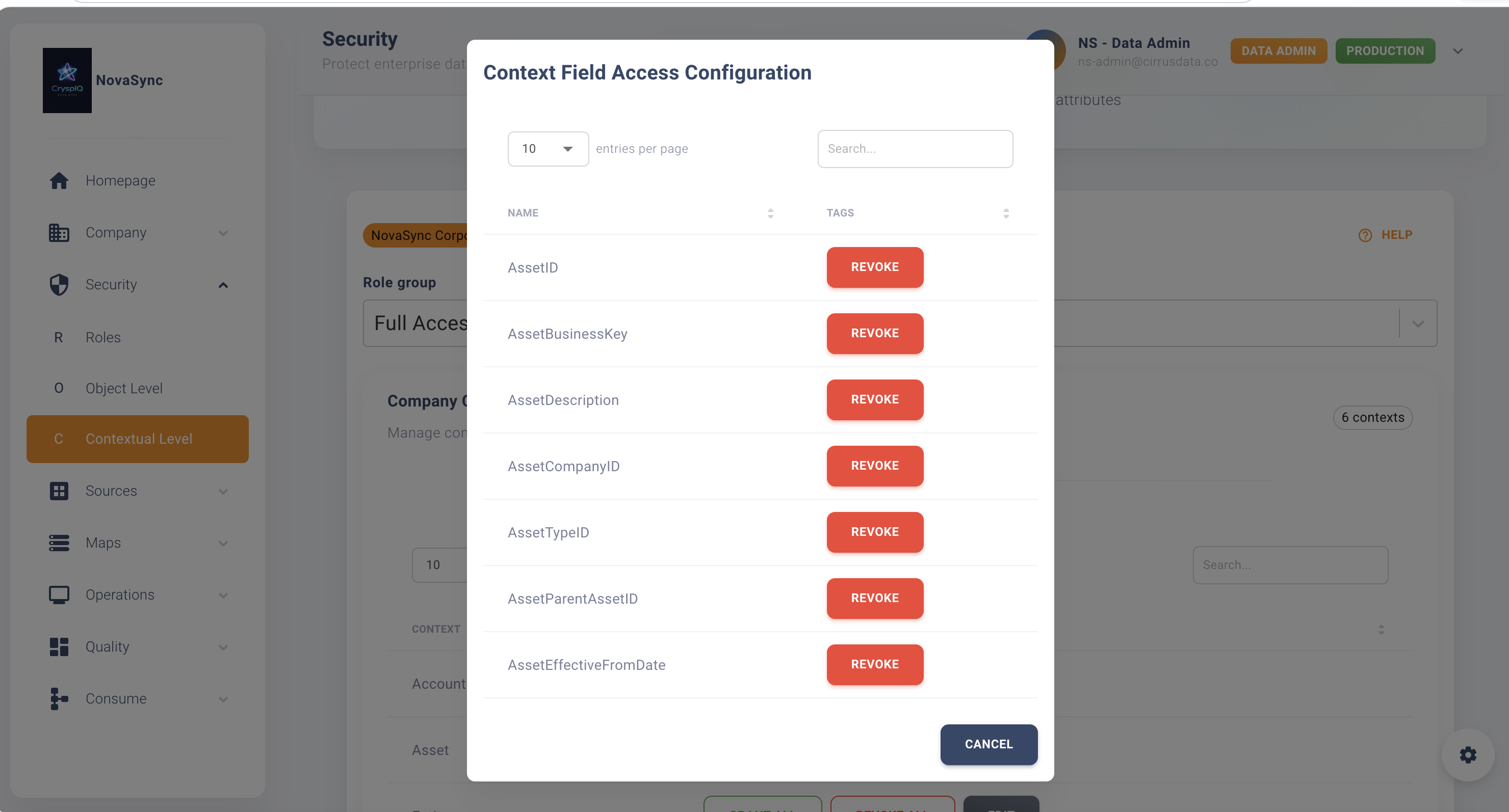 Assign Contextual Security