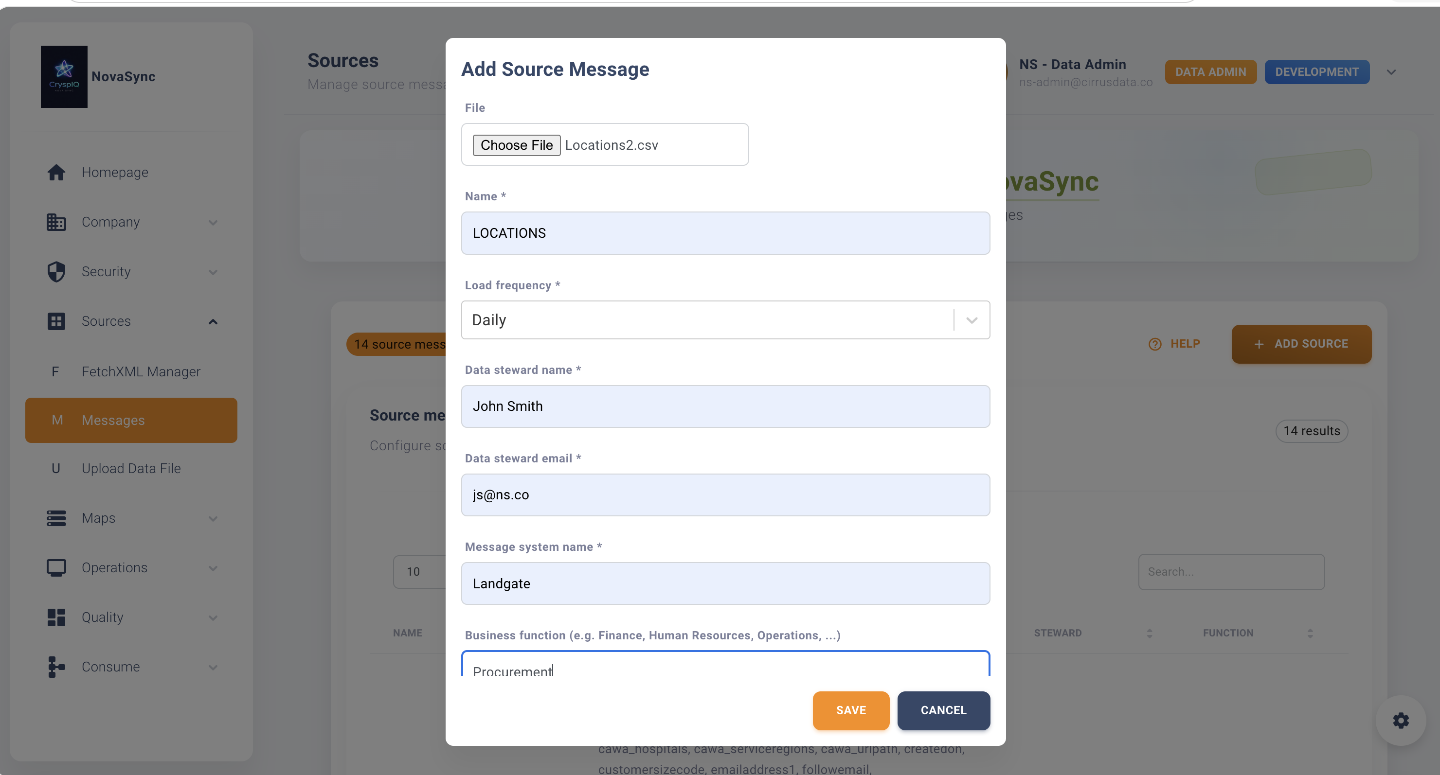 Import Source Message